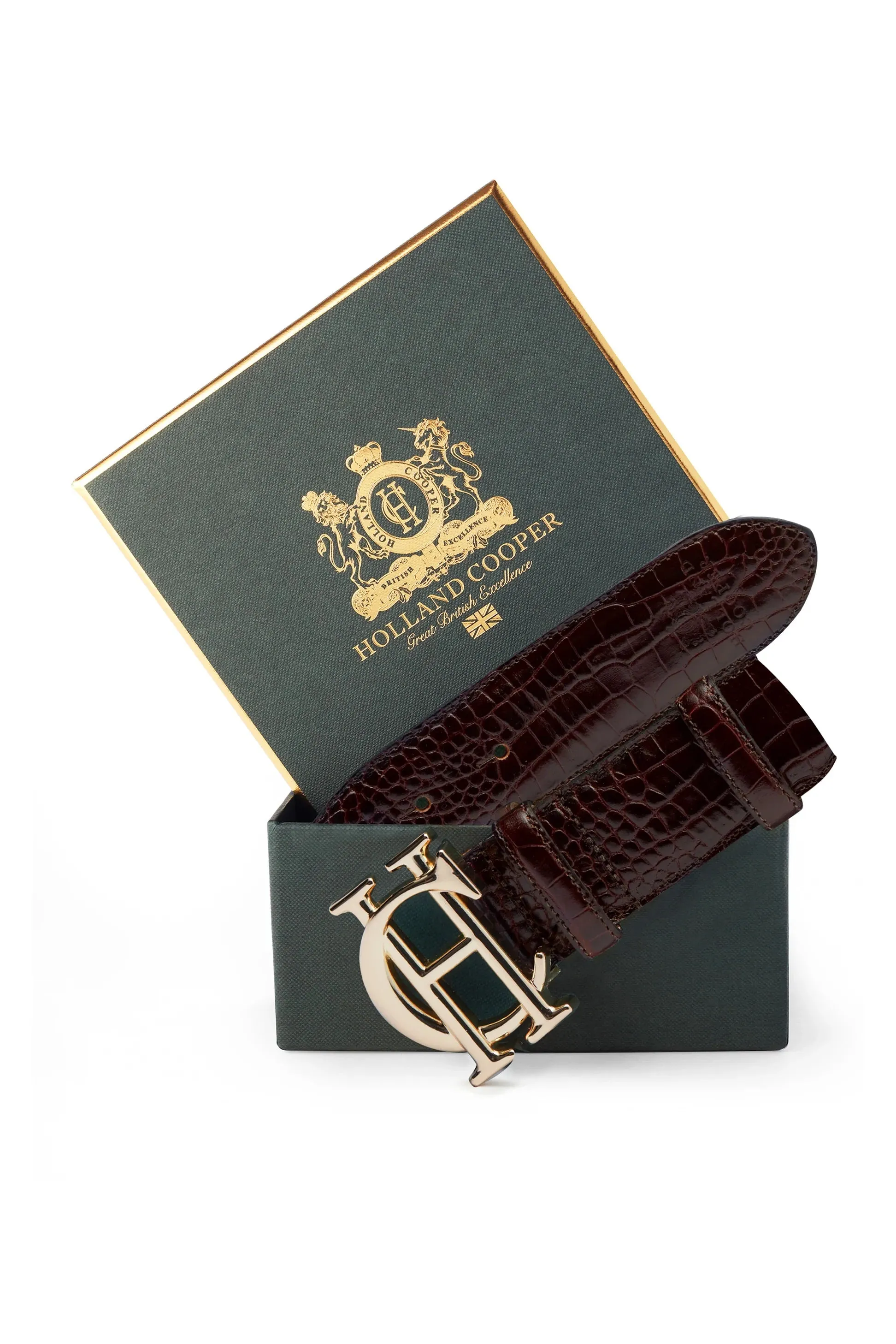 Holland Cooper Classic Ladies Belt in Merlot Croc