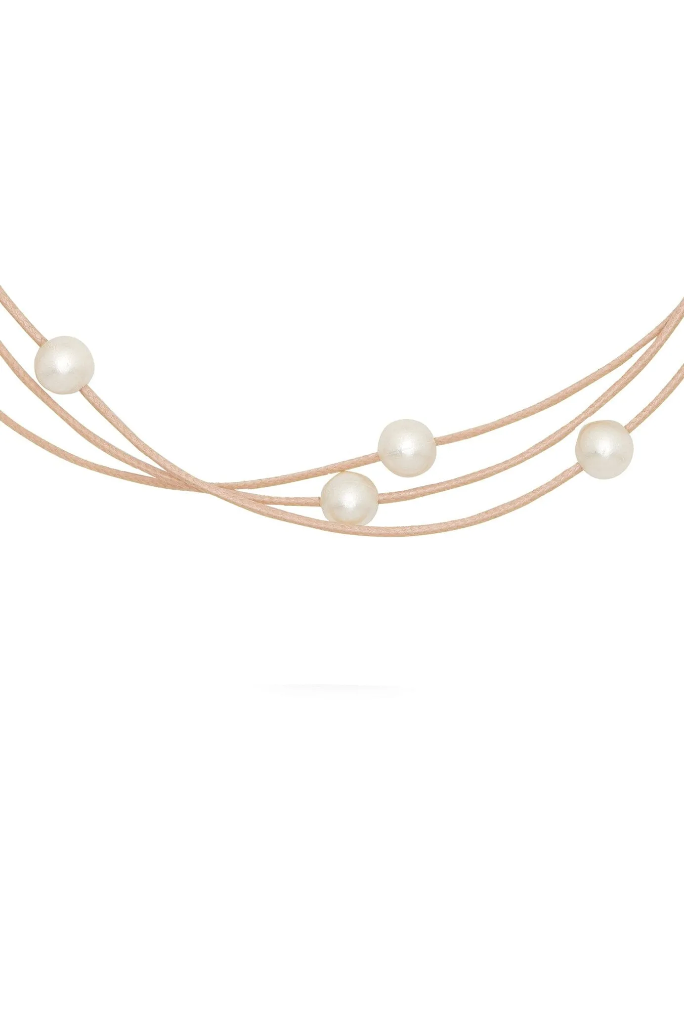 Leia Pearl Necklace Beige