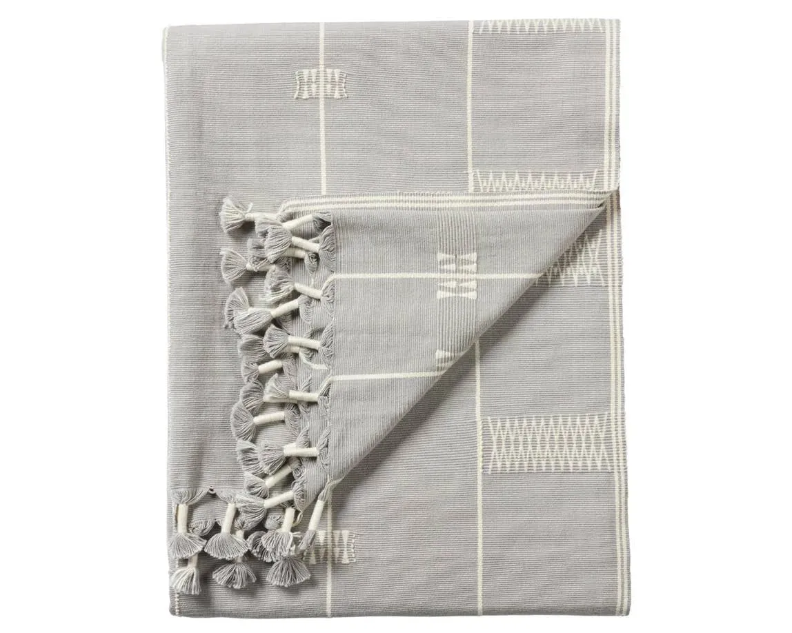 Nagaland Throw NGD10 Light Grey/Cream Throw Blanket