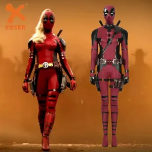 【New Arrival】Xcoser 2024 Deadpool 3 Lady Deadpool Cosplay Costume Jumpsuit Mask Outfit for Halloween