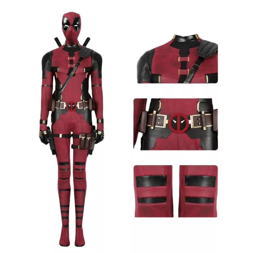 【New Arrival】Xcoser 2024 Deadpool 3 Lady Deadpool Cosplay Costume Jumpsuit Mask Outfit for Halloween