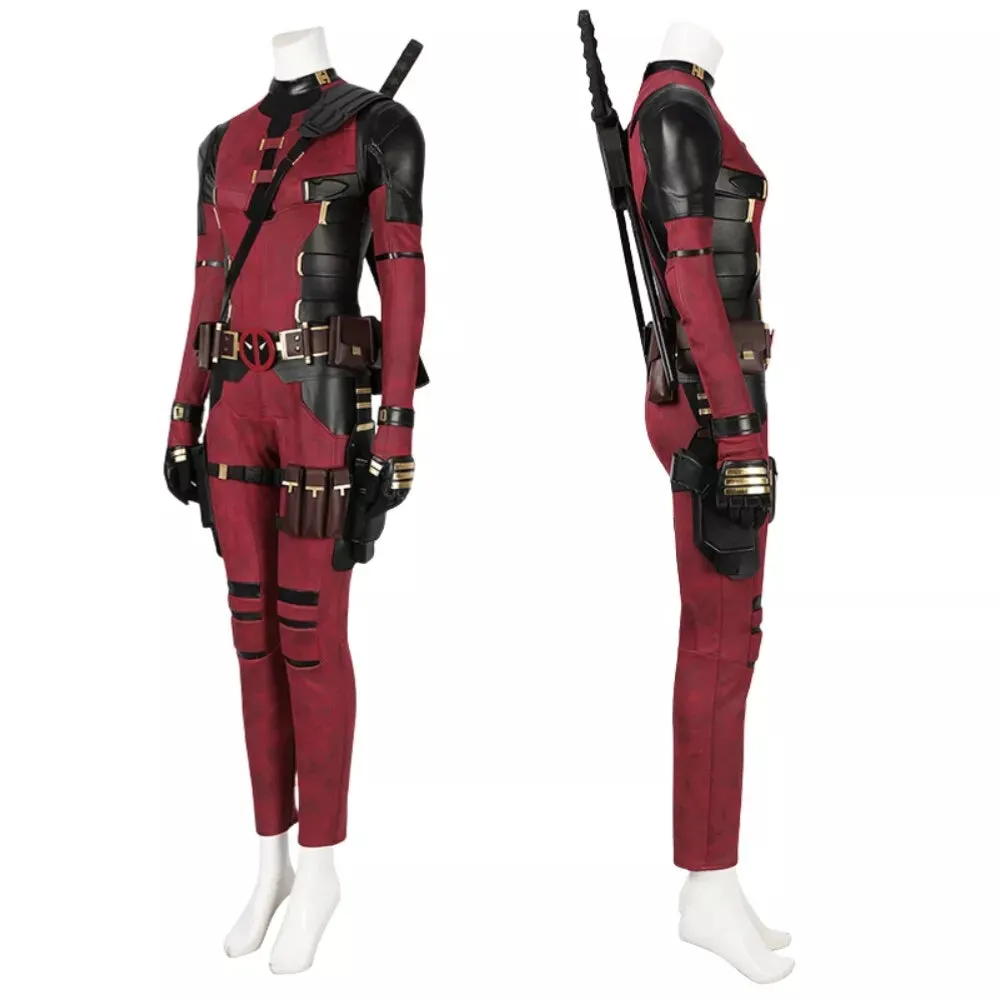 【New Arrival】Xcoser 2024 Deadpool 3 Lady Deadpool Cosplay Costume Jumpsuit Mask Outfit for Halloween