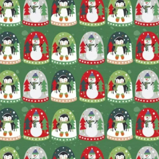 P&B Textiles Christmas Snow Globe Fabric - Christmas Miniatures Collection