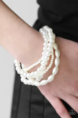 Paparazzi Accessories  - Marvelously Mumbai #B233 Drawer 2/2 - White Bracelet