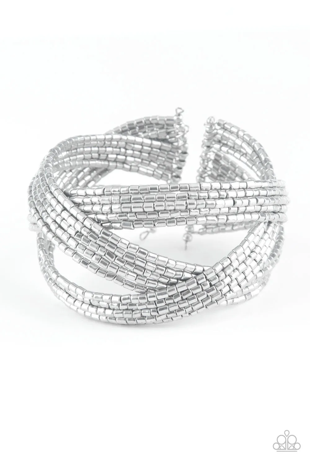 Paparazzi Accessories  - Shooting Stars #B38 Basket - Silver Bracelet