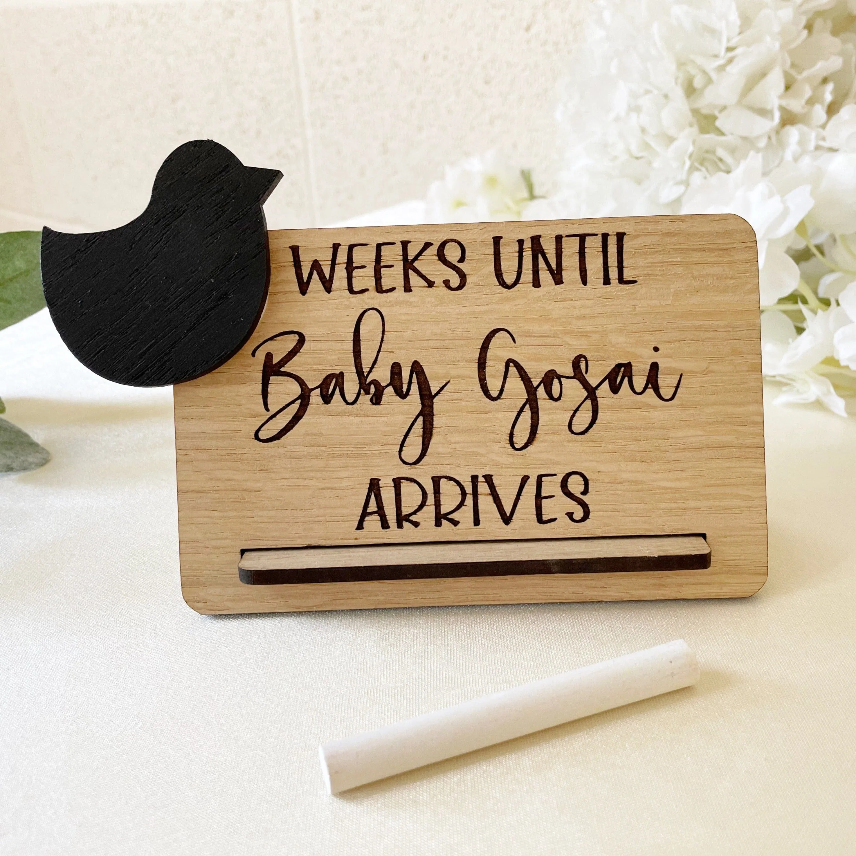 Personalised Baby Arrival Countdown Plaque