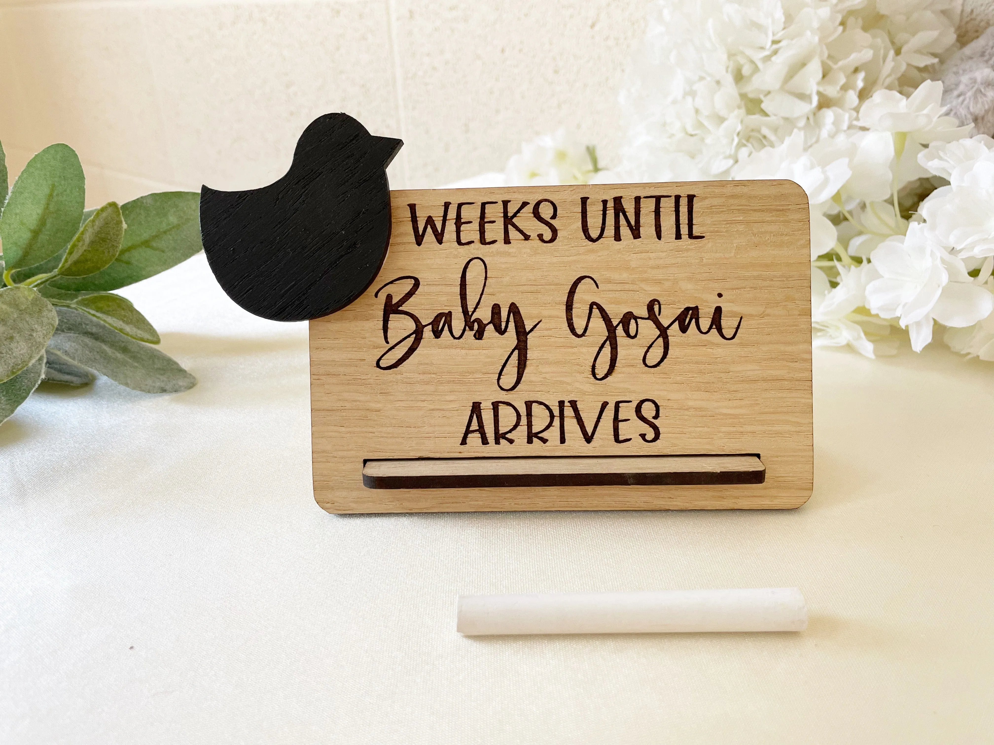 Personalised Baby Arrival Countdown Plaque