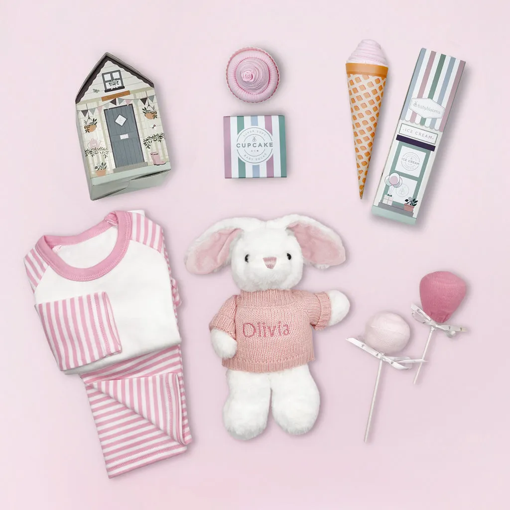 Personalised Baby Girl Sweet Treats Hamper, Pink