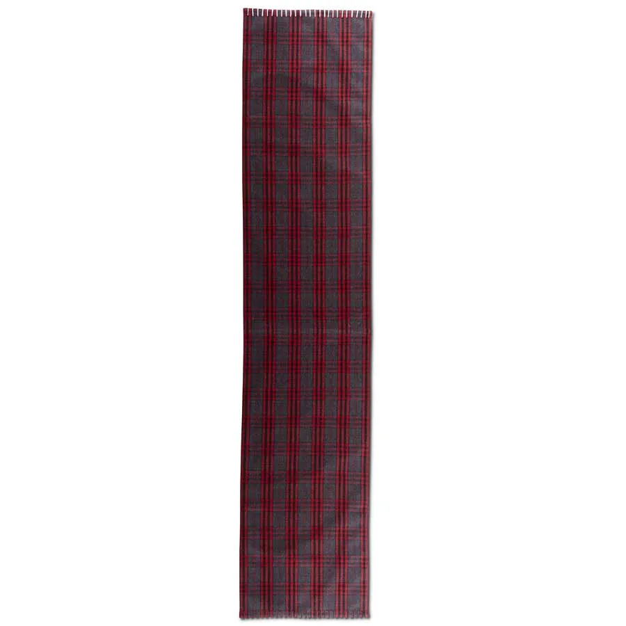 Red Black & Gray Tartan Plaid Wool Runner