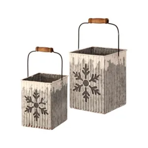 Regency International 6.5-8"T Cutout Snowflake Container Set Of 2