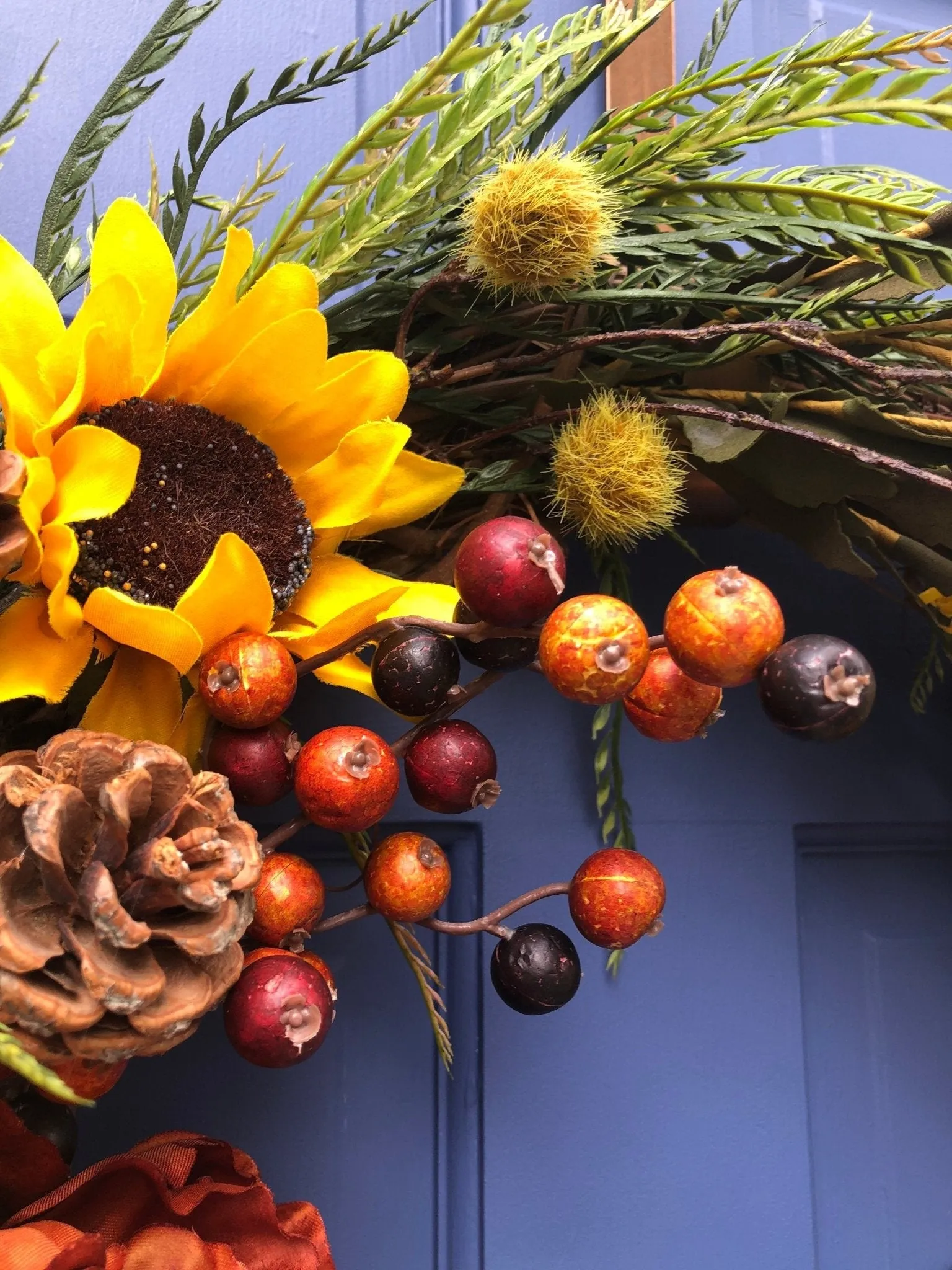 Rustic Sunflower & Pumpkin Fall Wreath