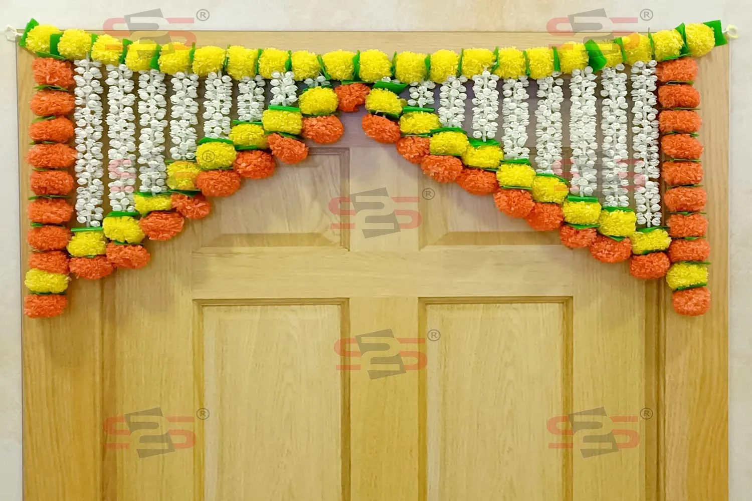 S2S Artificial Mogra Flowers I Heavy Door Hanging Toran I Bandhanwar For All Festivals Decoration (Length- 40 Inch), Metallic