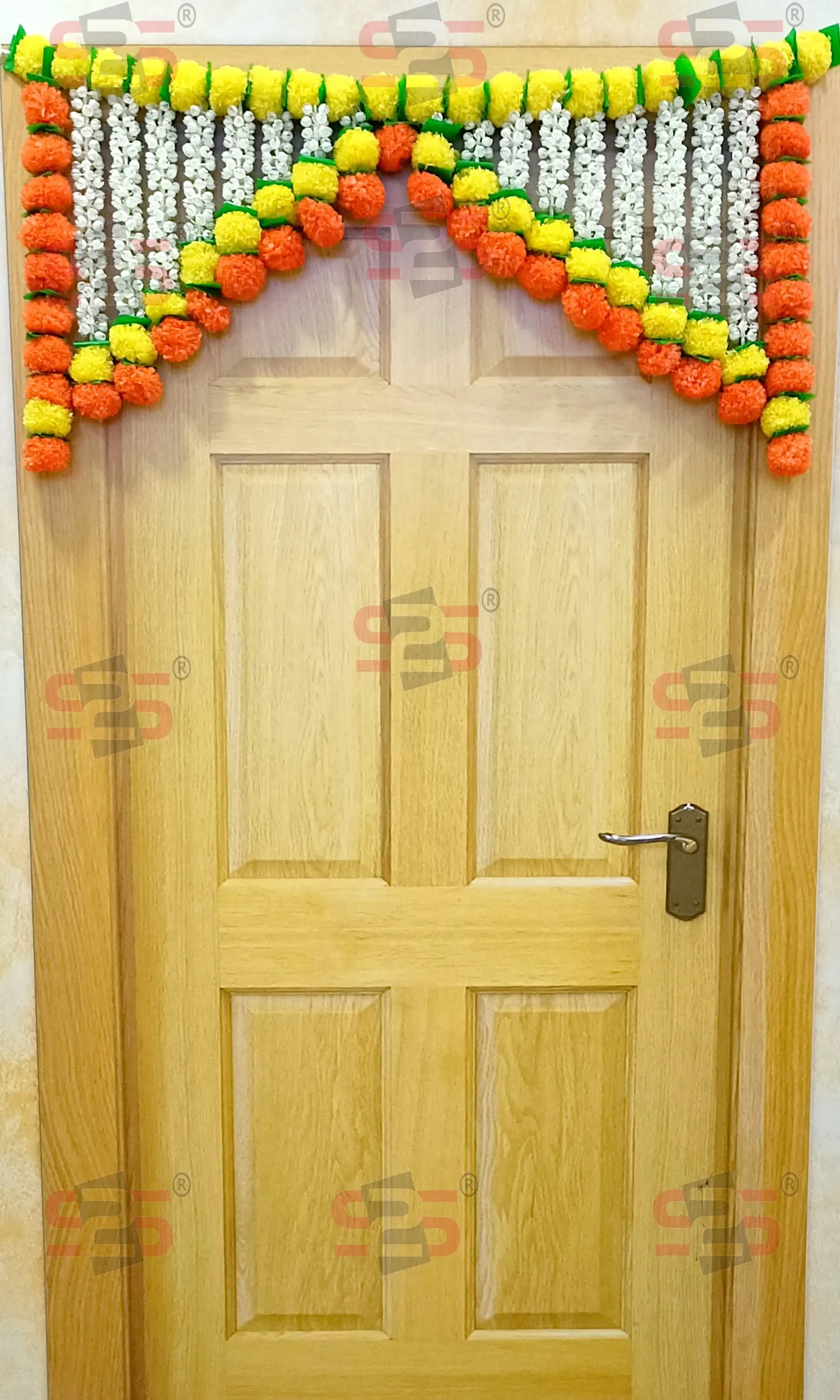 S2S Artificial Mogra Flowers I Heavy Door Hanging Toran I Bandhanwar For All Festivals Decoration (Length- 40 Inch), Metallic