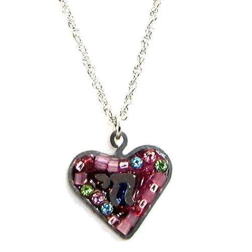 Seeka Pretty in Pink Heart and Chai Necklace