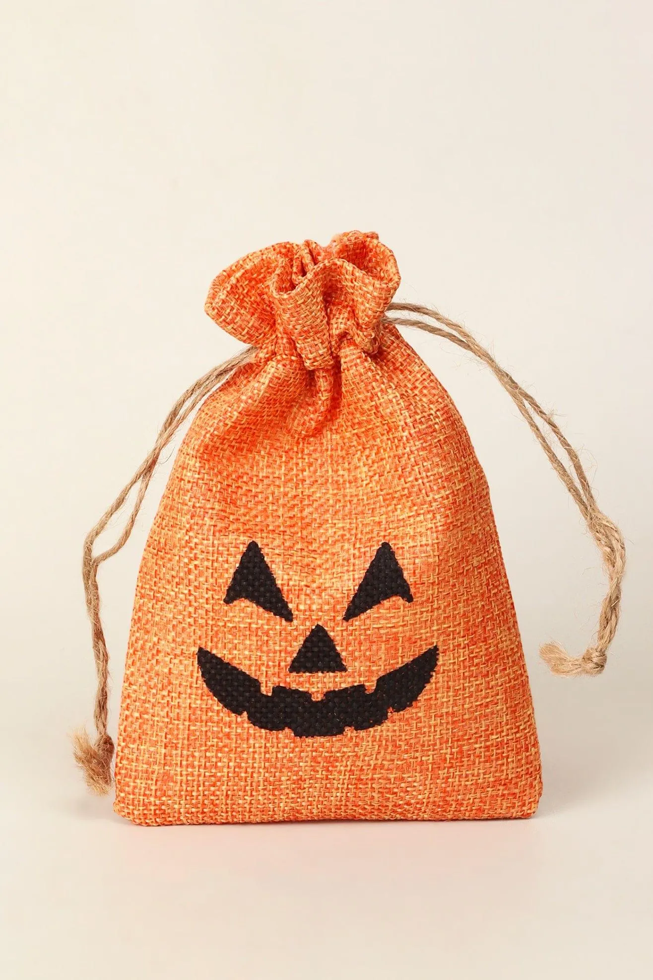 Set of 5 or 10 Spooky Jack O'Lantern Halloween Hessian Gift Bags