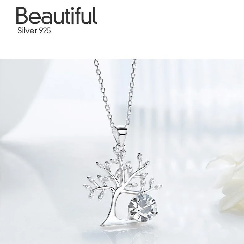 Sterling silver white crystal tree