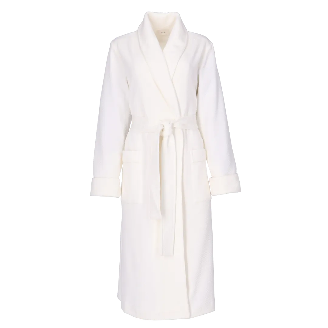 Sylvie Matelasse Full Length Quilted Robe Ivory