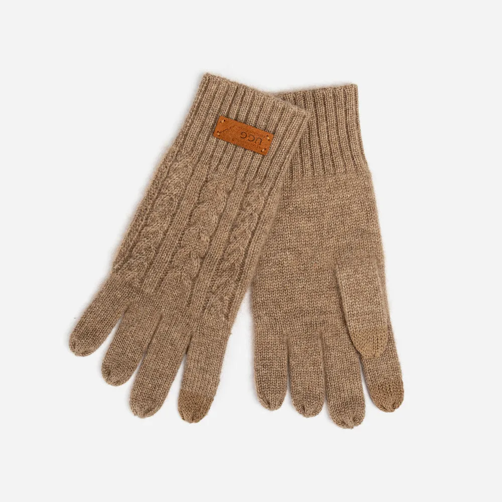 Ugg Cable Knit Pure Cashmere Touch Screen Gloves