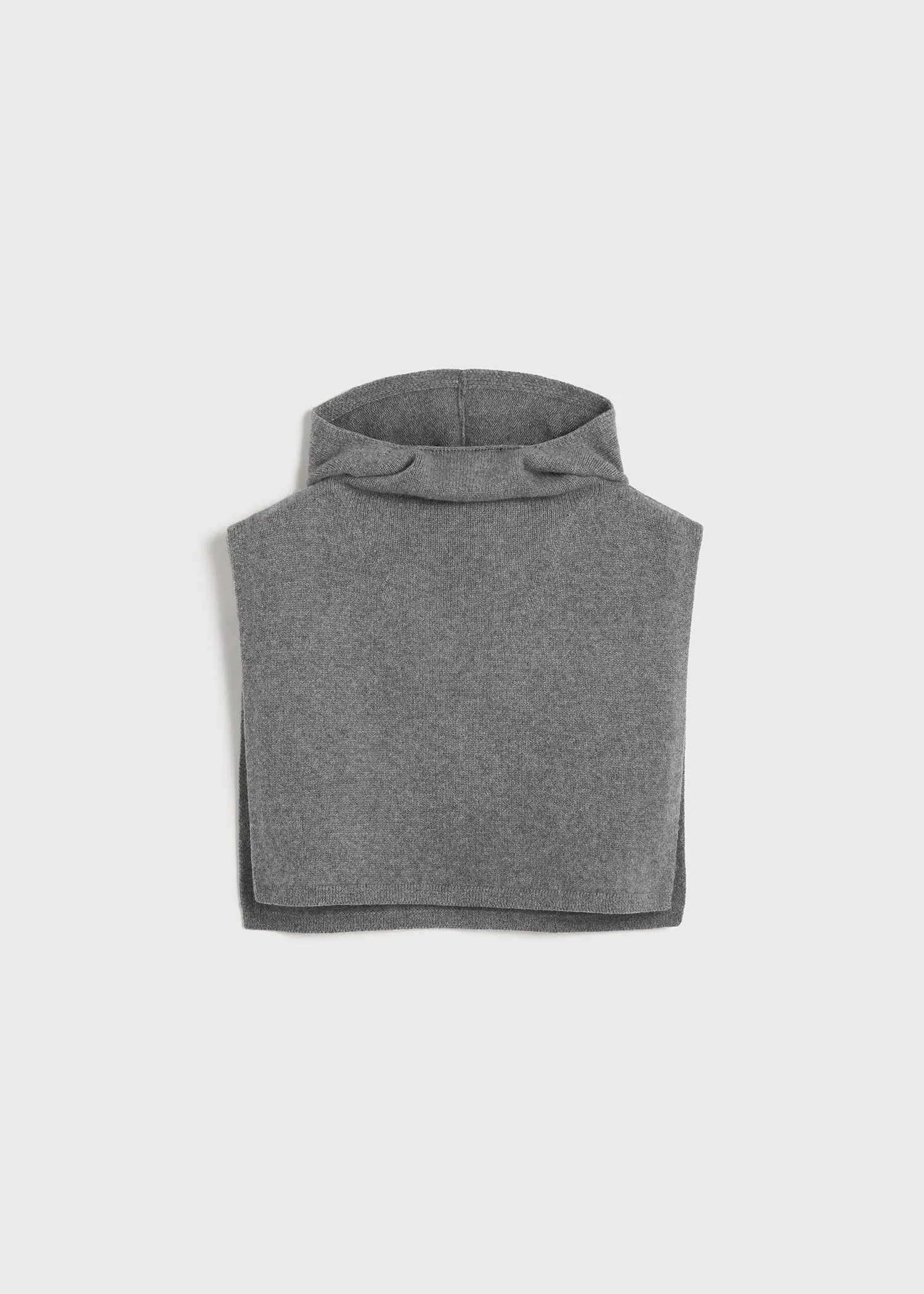 Wool cashmere hoodie bib grey melange